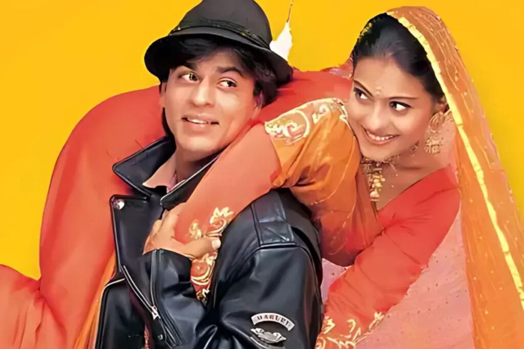 DDLJ movie poster – Shah Rukh Khan and Kajol in the most iconic Bollywood love story